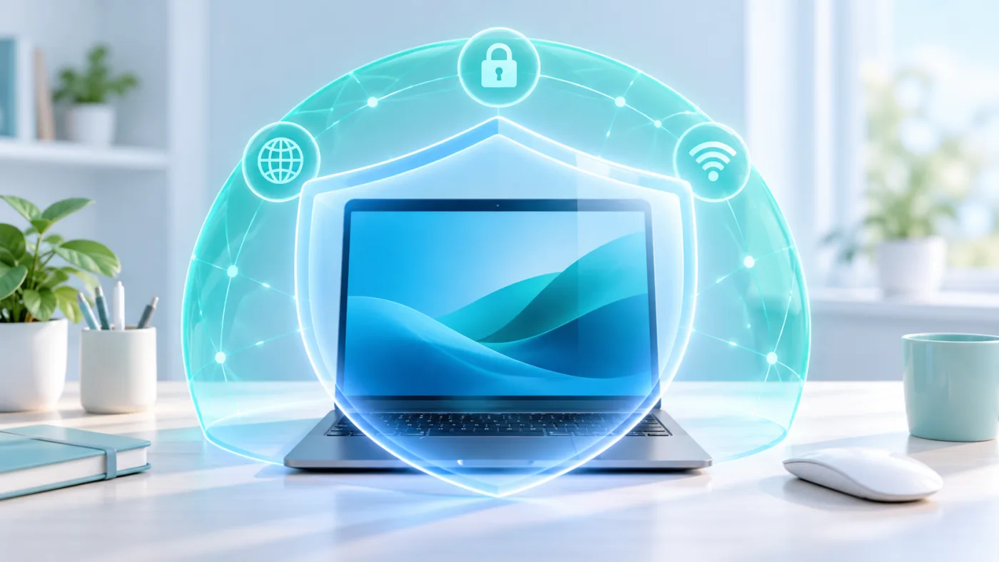 Portátil con dos capas de protección para comparar ESET NOD32 e Internet Security