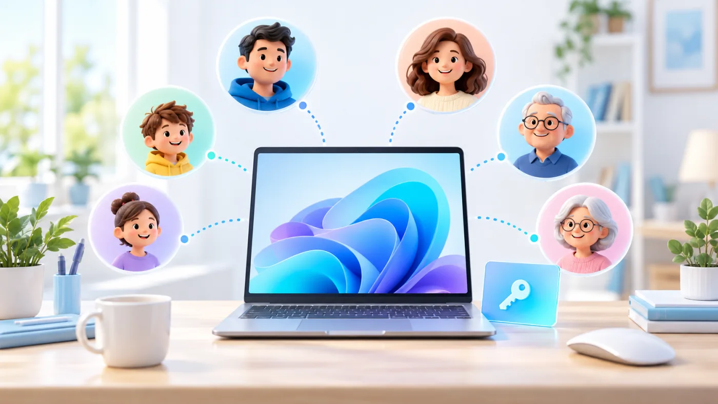 Seis personas conectadas a una suscripción familiar de Microsoft 365